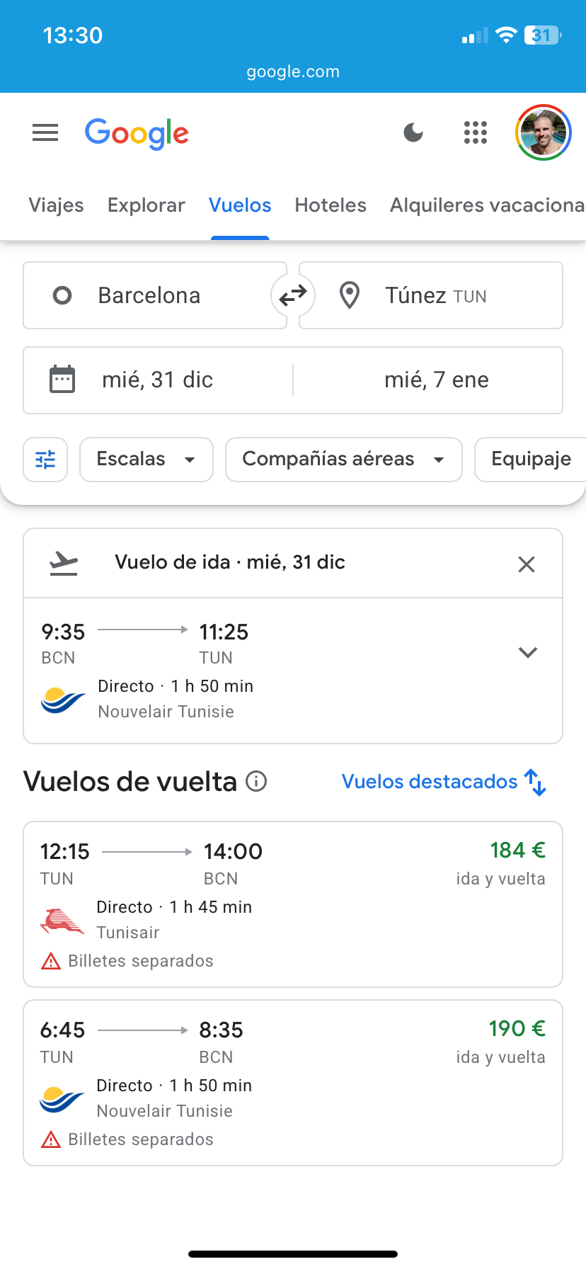 Tnez del 31 al 7 de enero